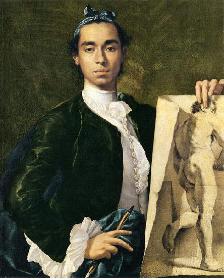 unknow artist Detail of Self-portrait Holding an Academic Study. oil painting image